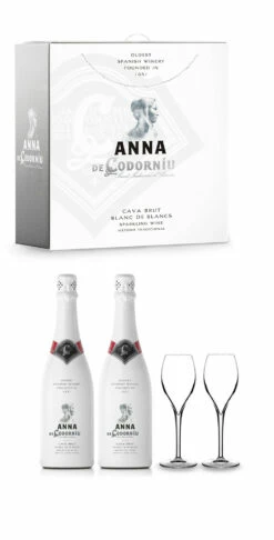 Anna De Codorníu Blanc De Blancs Reserva | Estuche De 2 Botellas + 2 Copas